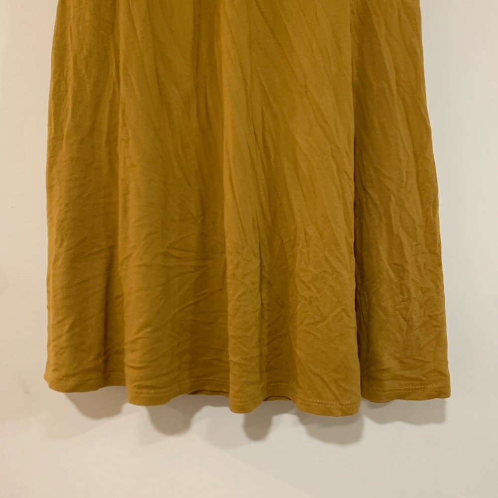 Lush mustard yellow chambray front tie dress - Picture 2 of 5